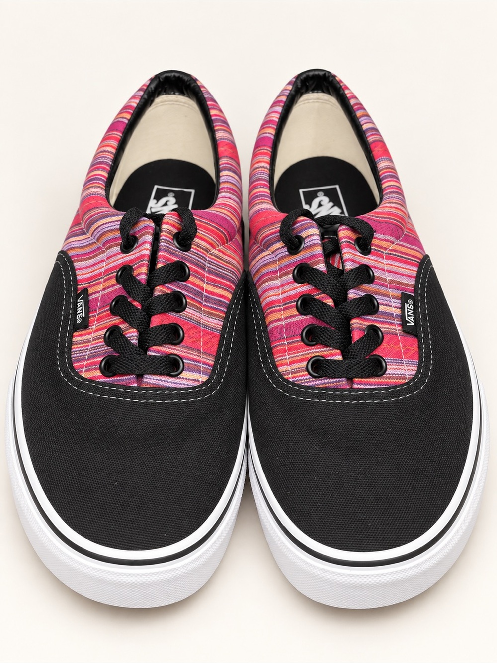 Vans Black Canvas Sneakers with Pink Striped Upper- Brand new without tags 🏷️